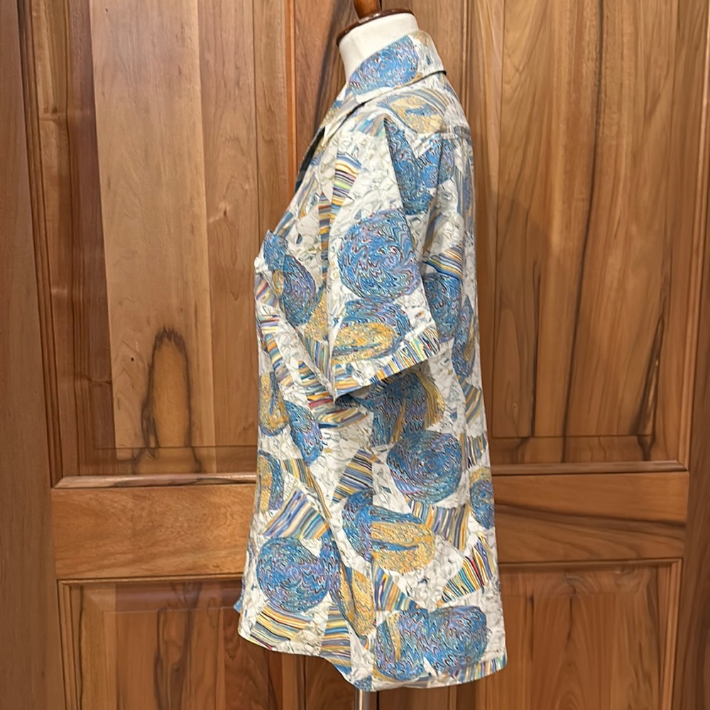 Vintage Psychedelic Rainbow, Men’s Button-up Short Sleeve, No Tags Est size S/XS - Picture 4 of 15